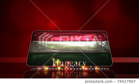 Hungary flag and text on the floor 3-1-2 78427907