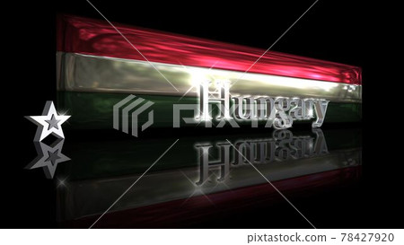 匈牙利國旗和地板上的文字 2-1-1 78427920