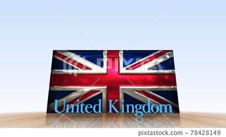 Union Jack and United Kingdom text on the floor 4-3-2 78428149