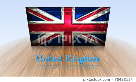 Union Jack and United Kingdom text on the floor 4-2-2 78428154
