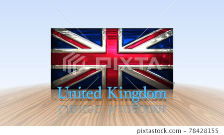 Union Jack and United Kingdom texts on the floor 4-1-2 78428155