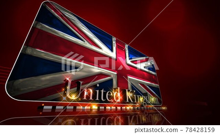 Union Jack and United Kingdom text on the floor 3-3-1 78428159