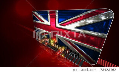 Union Jack and United Kingdom text on the floor 3-2-3 78428162