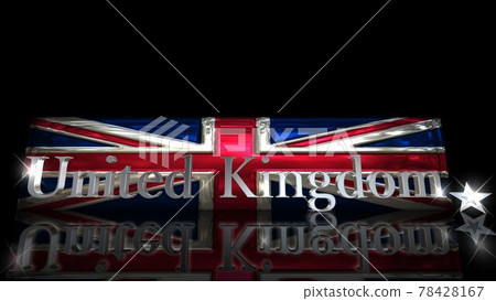 Union Jack and United Kingdom text on the floor 2-3-2 78428167