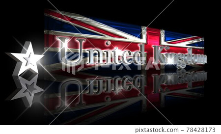 Union Jack and United Kingdom texts on the floor 2-1-1 78428173