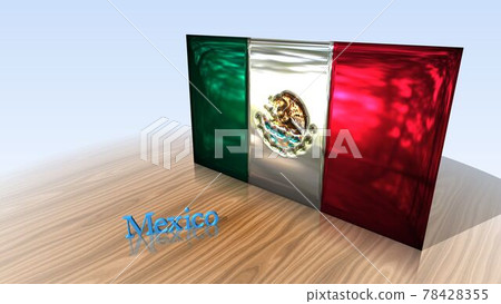 Mexico flag and text on the floor 4-2-3 78428355