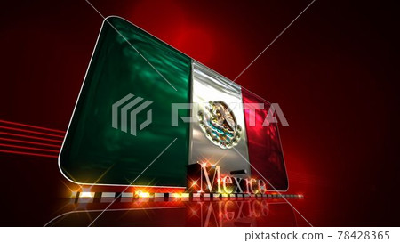 墨西哥國旗和地板上的文字 3-3-1 78428365