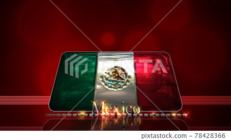 Mexico flag and text on the floor 3-3-2 78428366