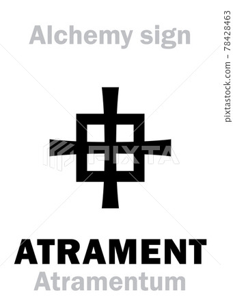 Alchemy Alphabet: ATRAMENT (Atramentum), Ink Stone, Iron Gall ink (Ferrogalica), Shoe ink -- deep black substance (Iron salt + Tannic Acid): Chemical formula=[FeSO4*7H2O], rare: [CuSO4*5H2O]. 78428463