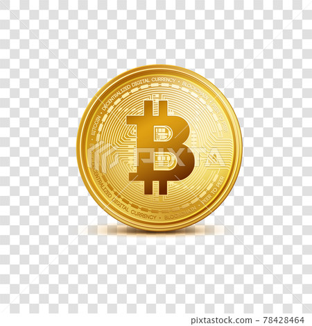 Realistic virtual golden bitcoin coin. Crypto currency golden coin bitcoin symbol isolated on transparent background. Realistic virtual golden bitcoin coin. Crypto currency golden coin bitcoin symbol isolated on transparent background. 78428464