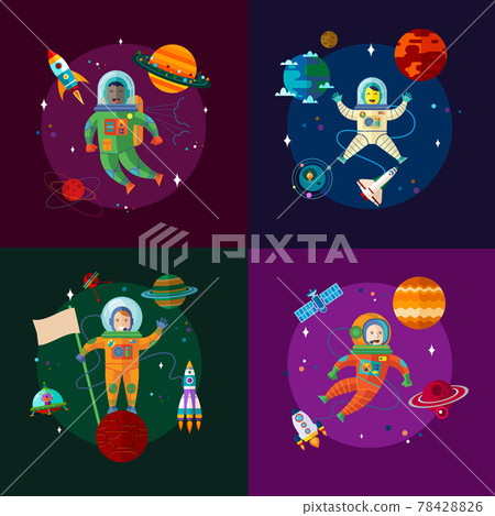 Set of astronaut in space Set of astronaut in space 78428826