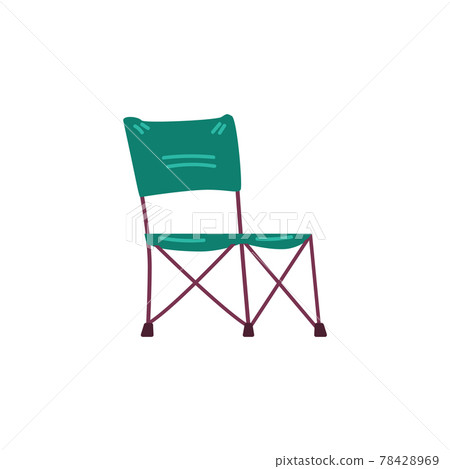 Folding tourist camp chair, flat vector illustration isolated on white. Folding tourist camp chair, flat vector illustration isolated on white. 78428969