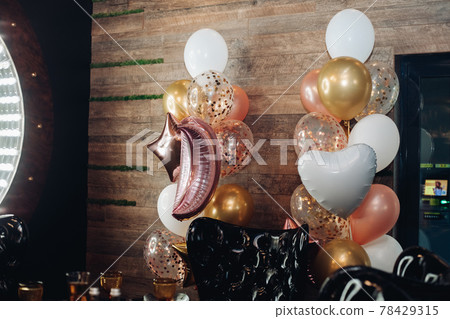 Lovely balloons being cute decoration in the room Lovely balloons being cute decoration in the room 78429315