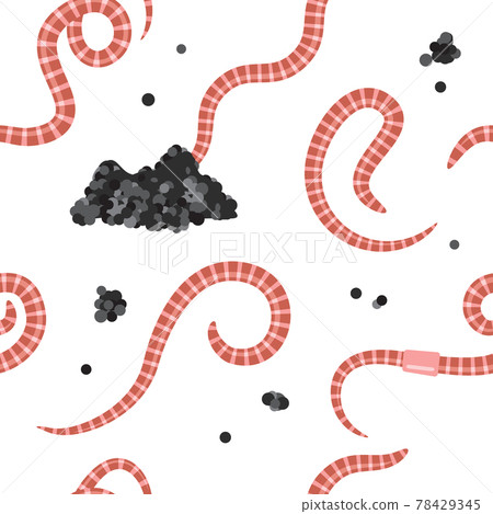 Earth worm seamless pattern. Earthworms vector illustration Earth worm seamless pattern. Earthworms vector illustration 78429345