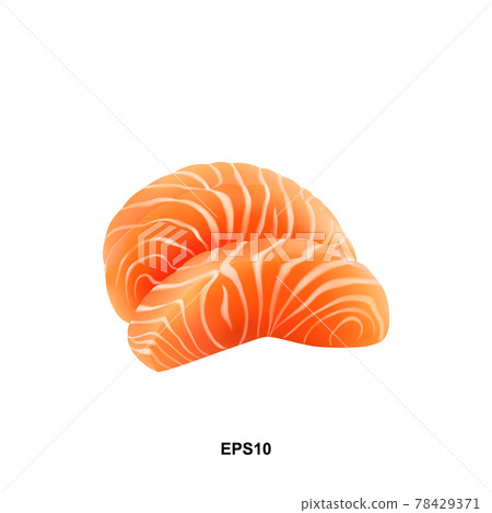 Realistic Vector Illustration of Sliced Salmon Fillet Realistic Vector Illustration of Sliced Salmon Fillet 78429371