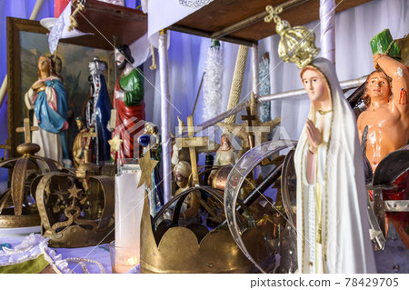 Umbanda altar with several saints Umbanda altar with several saints 78429705