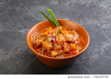 Meat goulash with vegetables 78429759