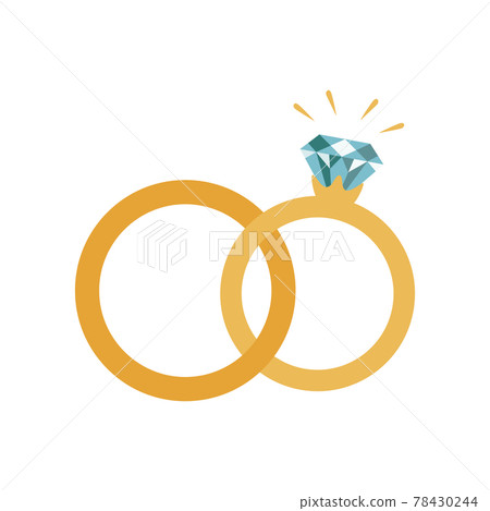 Wedding rings icon. Vector illustration isolated on white background. 78430244
