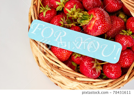 Fresh strawberries and text for you. 78431611