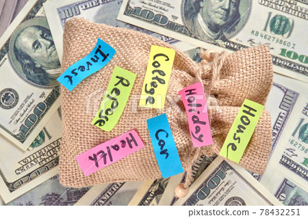 Sack with money concept. Sack with money concept. 78432251