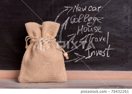 Money canvas bag. Money canvas bag. 78432261