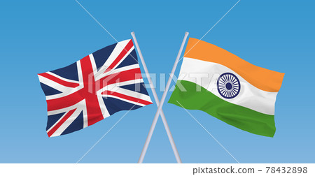Indian and British flags Indian and British flags 78432898