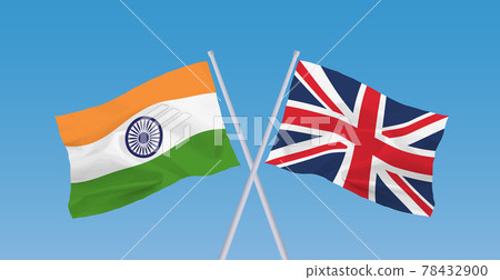 Indian and British flags Indian and British flags 78432900