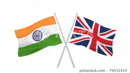 印度和英國國旗 78432919