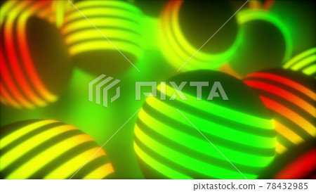 Striped spheres in space abstract background. 78432985
