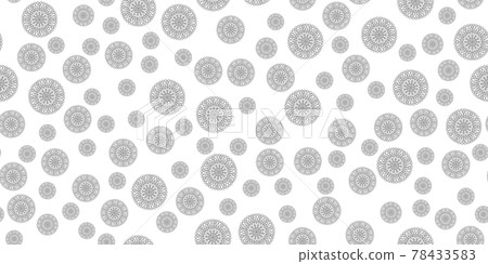 Winter seamless pattern with grey snowflakes on white background. Vector illustration for fabric, textile wallpaper, posters, gift wrapping paper. Christmas vector illustration. Falling snow 78433583