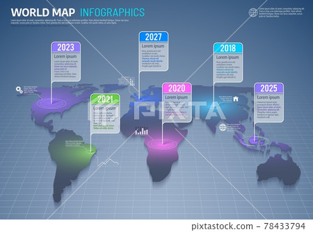 World map infographics, global country data 78433794
