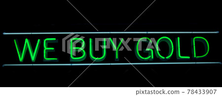 Vintage Neon Sign in Window of Pawn Shop Vintage Neon Sign in Window of Pawn Shop 78433907
