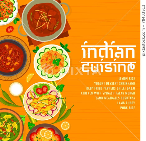 Indian cuisine restaurant meals menu cover Indian cuisine restaurant meals menu cover 78433913