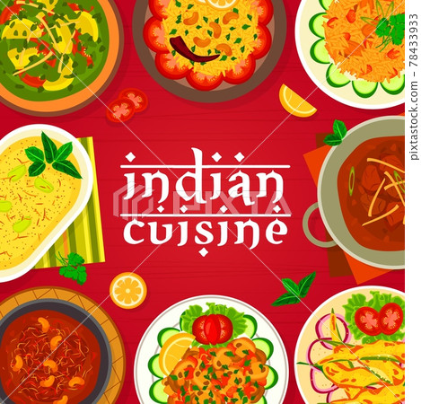 Indian cuisine meals menu cover template Indian cuisine meals menu cover template 78433933