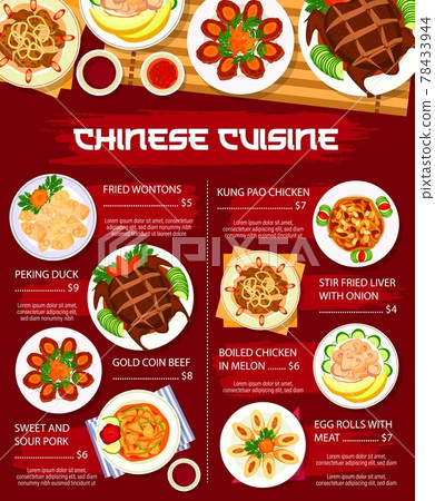 Chinese food menu, restaurant lunch, dinner poster Chinese food menu, restaurant lunch, dinner poster 78433944
