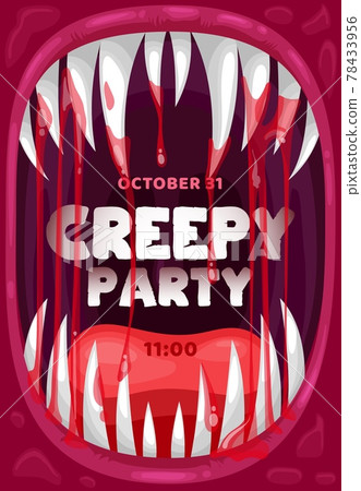 Horror vampire mouth frame, Halloween party poster Horror vampire mouth frame, Halloween party poster 78433956
