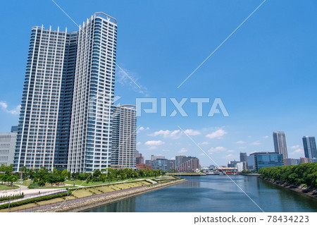 Blue sky of Shinonome Canal Blue sky of Shinonome Canal 78434223
