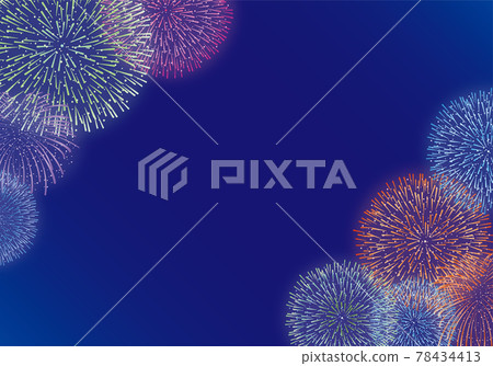 Background material of night sky and fireworks Background material of night sky and fireworks 78434413