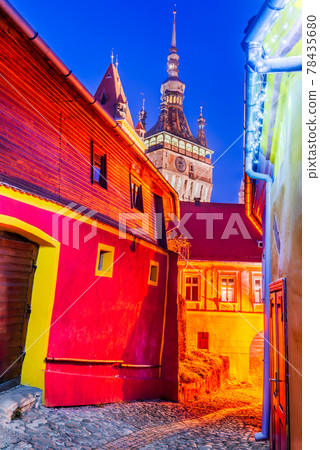 Clock Tower, Sighisoara -Medieval city in Transylvania, Romania 78435680