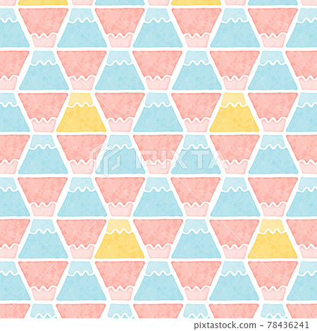 Watercolor style Mt. Fuji seamless pattern Lucky Japanese pattern Vector illustration 78436241