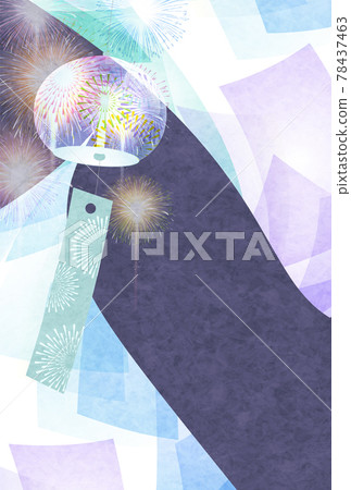 煙花夏日問候日本圖案背景 78437463