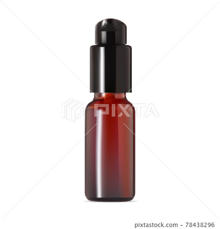 Clear amber bottle. Airless pump container mockup 78438296