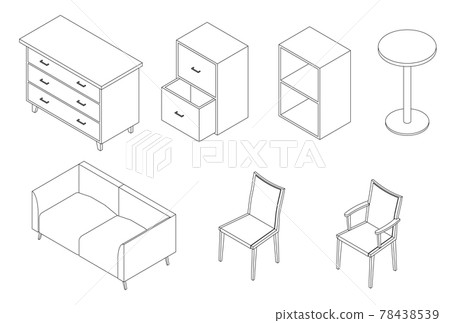 家具線描圖 78438539