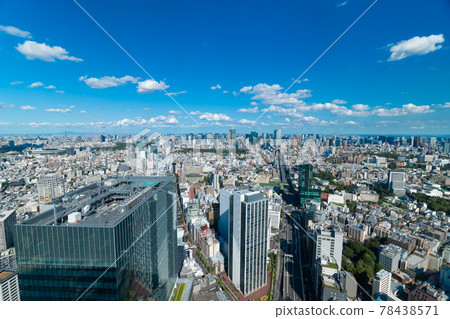 Tokyo scenery: Green and blue sky in the direction of Tokyo Tower seen from Shibuya Tokyo scenery: Green and blue sky in the direction of Tokyo Tower seen from Shibuya 78438571