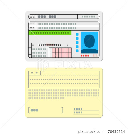 駕照雙面插圖（黃綠色） 78439314