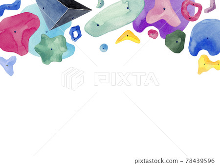 抱石攀岩背景框架水彩插圖 抱石攀岩背景框架水彩插圖 78439596