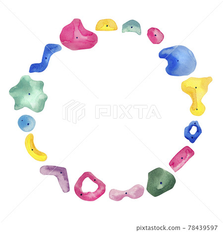 Bouldering rock climbing frame watercolor illustration 78439597