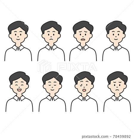 Illustration set of men in white shirt Illustration set of men in white shirt 78439892
