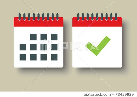 Set icons page calendar - schedule and done 78439929