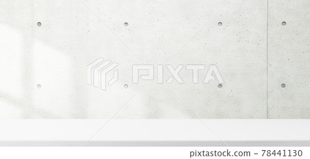 A room with exposed concrete walls. White table background texture with nothing 78441130